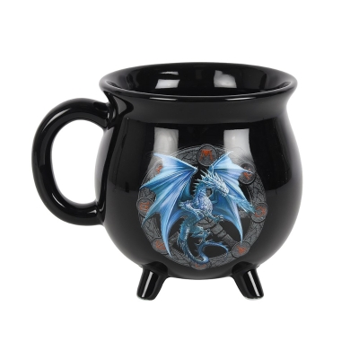 Yule Dragon Colour changing Cauldron mug by Anne Stokes