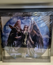 Black Raven Wall Clock by Anne Stokes
