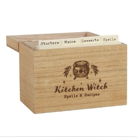 Kitchen Witch Wooden Recipe & Spell Box