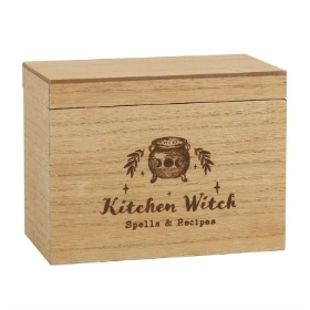 Kitchen Witch Wooden Recipe & Spell Box